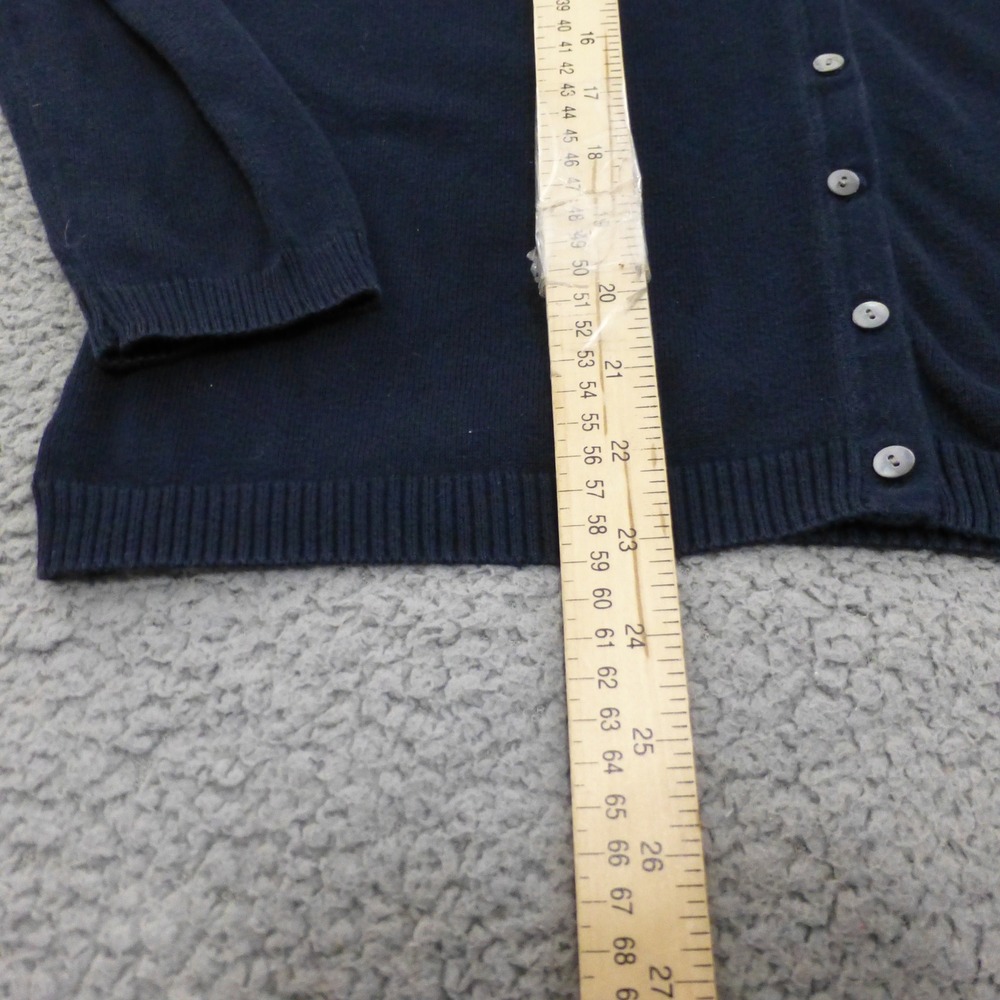 Brooks Brothers 346 Cardigan Sweater Womens Medium Navy Blue Supima Cotton - Picture 4 of 6